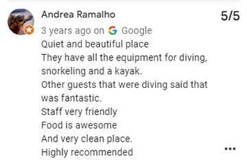google review - noah maratua resort - 2